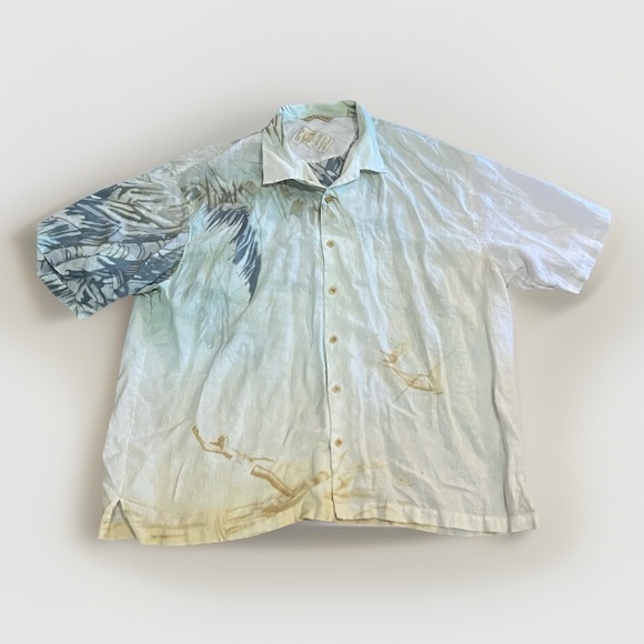 Tommy Bahama Other - Tommy Bahama Paradise Mens 2XL Floral Beach Camp Hawaiian 100% Linen Shirt